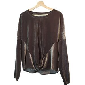 Ellen Tracy Gray Velvet Velour Dolman Sleeve Size Large